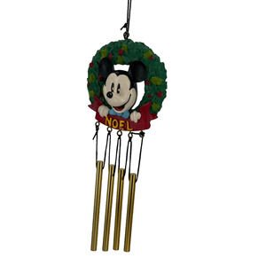 Mini Chimes Mickey Wreath Christmas Noel Aluminum Bars Hand Painted Mickey & Co.